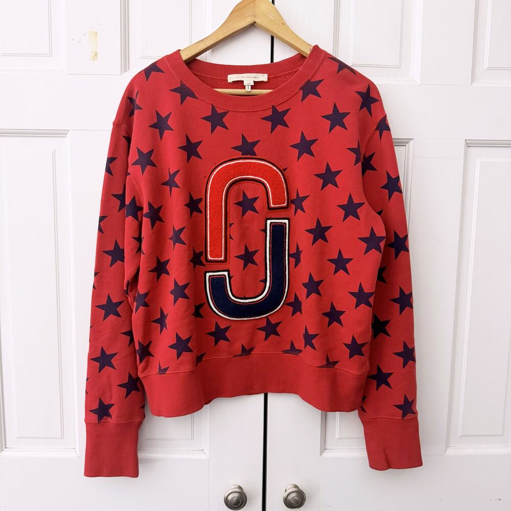 Marc Jacobs Red 90s Star Sweatshirt (Size Medium)